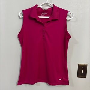 Nike Golf Dri-Fit Pink Sleeveless Polo Top medium